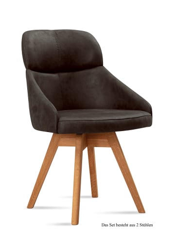 58 aufm Kessel ESSZIMMERSTUHL drehbar (2er-Set) Drala 52x82x63 Eiche geölt/Espresso