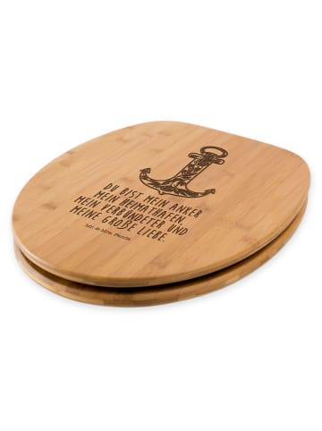 Mr. & Mrs. Panda Toilettendeckel Anker Blau mit Spruch in Transparent