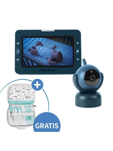 Babymoov Video-Babyphone Yoo Master Plus + GRATIS 11-tlg. Pflege-Set in blau