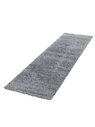 KADIMA DESIGN Teppich Hochflor Shaggy Waschbar Einfarbig RHEIN Strapazierfähig in Hellgrau