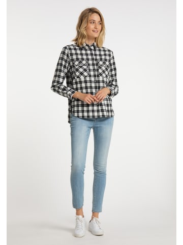 usha BLUE LABEL Damen Hemd in Schwarz Wollweiss