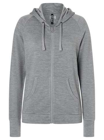 super.natural Merino Hoodie EVERYDAY ZIP in grau