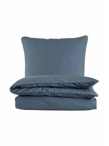 Hessnatur Perkal Bettwäsche-Set in stahlblau