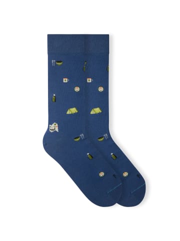 von Jungfeld Motivsocken Signature Icons in Camper Dark Blue