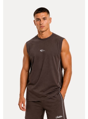 SMILODOX Regular Fit Tank Top Torvano in Braun