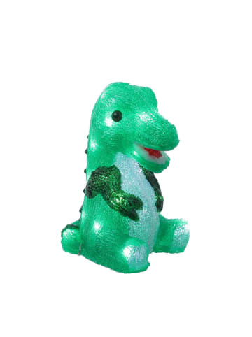 HOLLYHOPPER LED Dinosaurier Acryl Tierfigur für Kinderzimmer oder Garten H: 21cm in grün