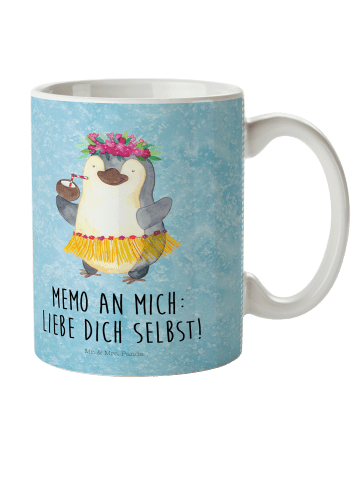 Mr. & Mrs. Panda Trinklernbecher Pinguin Kokosnuss mit Spruch in Eisblau
