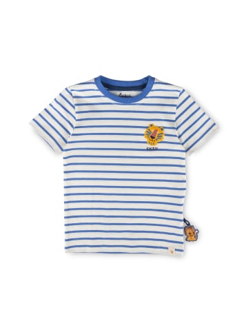 Sigikid T-Shirt Tiger & Löwe in Weiß-Blau gestreift