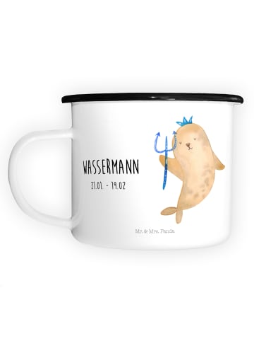 Mr. & Mrs. Panda Tasse Aus Emaille Corgi Po mit Spruch in Weiß