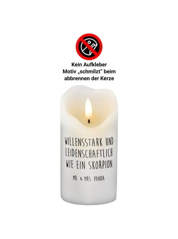 Mr. & Mrs. Panda Kerze Sternzeichen Skorpion mit Spruch in Weiß