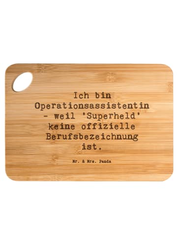 Mr. & Mrs. Panda Hackbrett Spruch Operationsassistentin Heldin m... in Braun