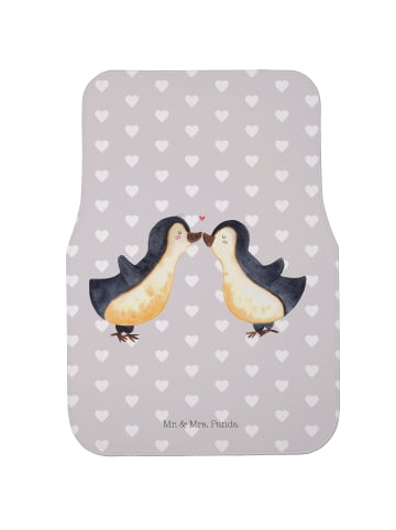 Mr. & Mrs. Panda Fußmatte Auto Pinguin Liebe ohne Spruch in Grau Pastell