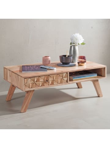 KADIMA DESIGN Couchtisch | Akazie, 95x35x50cm, Schublade