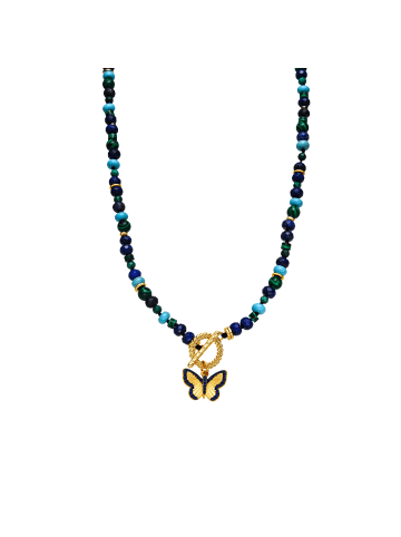 Luxenter Halskette mit natürlichem Lapislazuli, 18 Karat Gold-Finish – Arru