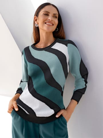 WITT WEIDEN Pullover in schwarz-jade-gemustert