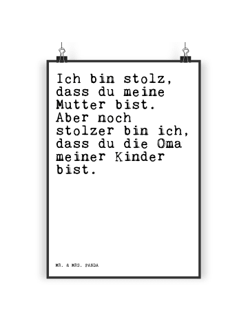 Mr. & Mrs. Panda Bild Ich bin stolz, dass... mit Spruch in Weiß