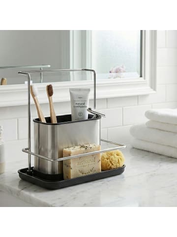 relaxdays Spülbecken-Organizer in Silber/ Schwarz