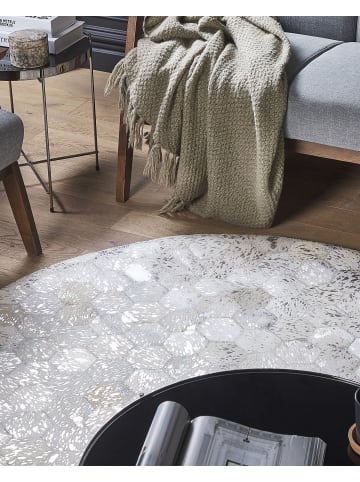 Beliani Patchwork BOZKOY in Silber/Beige - (W) 140 x (H) 1 x (L) 140 cm