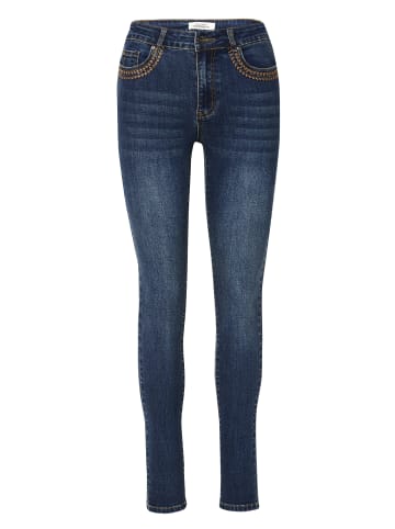 KOROSHI LANGE JEANS SCHMALE HOSE in blau