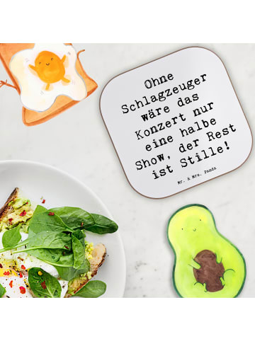 Mr. & Mrs. Panda Bierdeckel Spruch Schlagzeug Konzert mit Spruch in Weiß