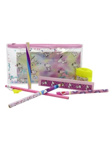Snoopy Schreibwaren Set mit Federmäppchen Lineal Radiergummi und Stift