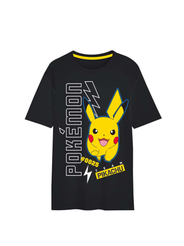 Pokémon Pikachu T-Shirt Kinder Jungen Oberteil Shirt in Schwarz