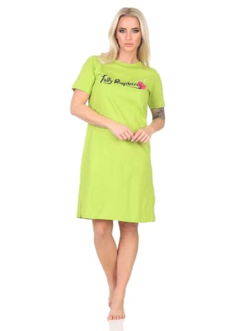 NORMANN Kurzarm Nachthemd Frontprint - 85572 in grün