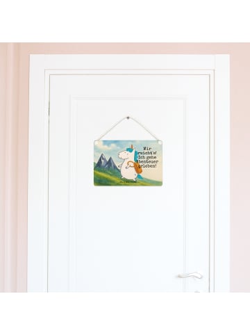 Mr. & Mrs. Panda Deko Schild Einhorn Bergsteiger Design mit Spruch in Weiß
