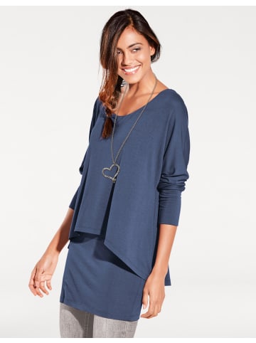 Heine Rundhals-Shirt in jeansblau