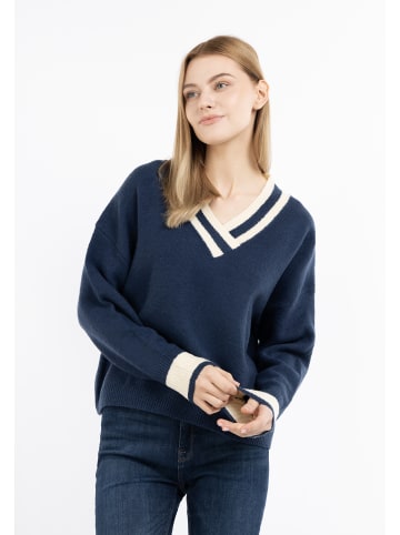 DreiMaster Maritim Strick Pullover in Marine Mehrfarbig