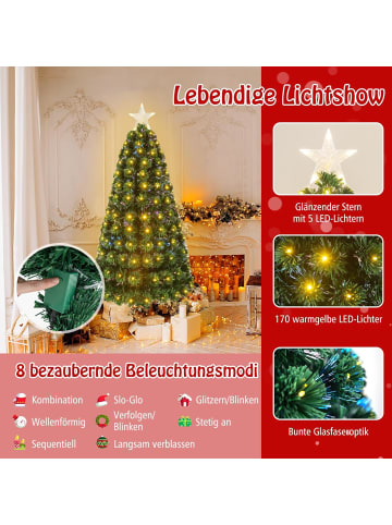 COSTWAY Künstlicher Weihnachtsbaum LED in Grün