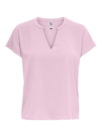 JACQUELINE de YONG Einfarbige Kurzarm Bluse V-Ausschnitt Blusenshirt Blouse JDYLION in Altrosa