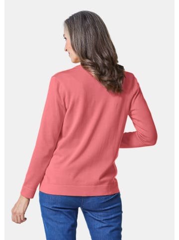 GOLDNER Kurzgröße:  Figurnahes Twin-Set aus Pima-Baumwolle in kirschblüte