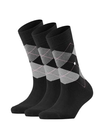 Burlington Socken 3er Pack in Schwarz/Grau/Rosa