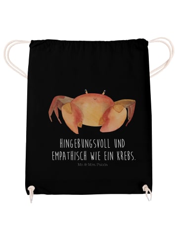 Mr. & Mrs. Panda Turnbeutel Sternzeichen Krebs mit Spruch in Schwarz