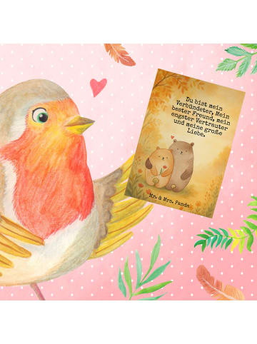 Mr. & Mrs. Panda Beileidskarte Bären Liebe Design mit Spruch in Weiß