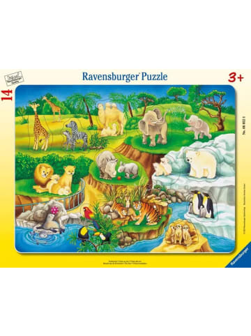 Ravensburger Kinderpuzzle 14 Teile - Zoobesuch | 14-teiliges Rahmenpuzzle "My First Puzzles"