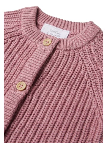 Stellou & friends Gerippter Strick-Cardigan in rose melange