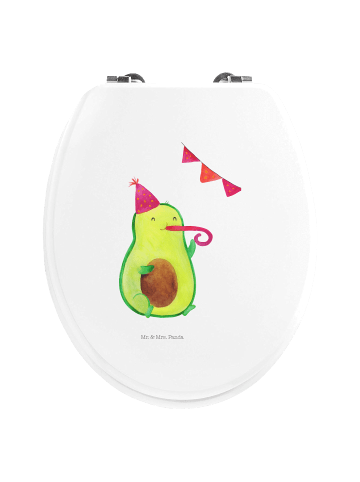 Mr. & Mrs. Panda Toilettendeckel Avocado Party ohne Spruch in Weiß