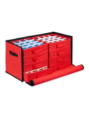 relaxdays Weihnachtskugel-Aufbewahrungsbox in Rot/ Schwarz - (B)62 x (H)30,5 x (T)30,5 cm