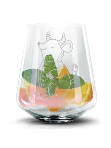 Mr. & Mrs. Panda Blümchentail Glas Stier Astrologie ohne Spruch in Transparent