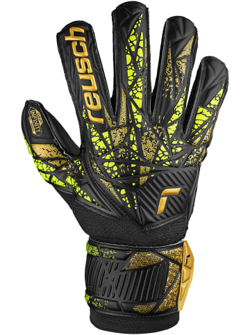 Reusch Torwarthandschuh Attrakt Infinity Finger Support in 7739 black/gold/yellow/black