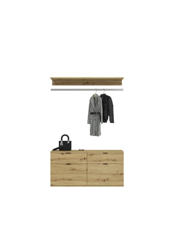 ebuy24 Garderobenmöbel ProjektX (3-teilig) Weiß 212 x 34 cm