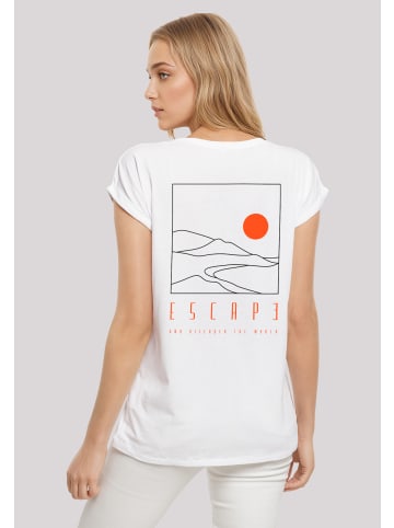 F4NT4STIC Extended Shoulder T-Shirt Escape Discover the World Landscape in weiß
