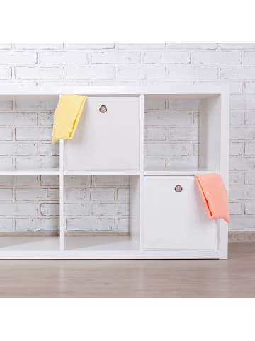 relaxdays 4 x Aufbewahrungsbox in Weiß - (B)30 x (H)30 x (T)30 cm
