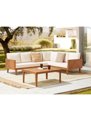 Beliani 2-tlg Sitzgruppe BARATTI in Braun/Beige