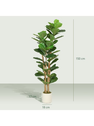 HOMCOM Kunstpflanze-50L x 50B x 150H cm-Grün