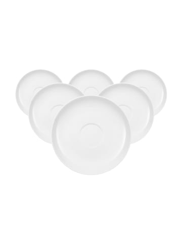 Villeroy & Boch 6er Set Kaffeeuntertassen Anmut in ø 17,9 cm in weiß