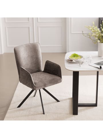 home24 Drehbarer Armlehnenstuhl Malhau in Cappuccino