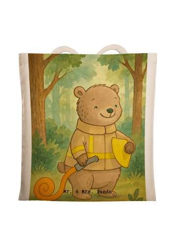 Mr. & Mrs. Panda Tasche Bär Freiwillige Feuerwehr Design ohne Sp... in Weiß